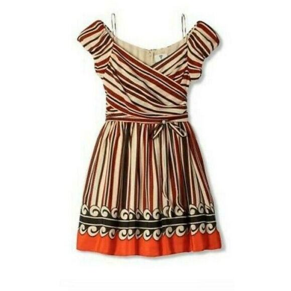 Anna Sui For Target Women's Dress 100% Silk Mini Off Shoulder Size 5 - Picture 1 of 9